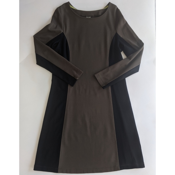 Sahalie Ponte Longsleeve Colorblock Dress Olive - Picture 1 of 7